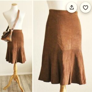Petite faux suede skirt